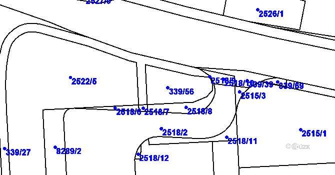 Parcela st. 339/56 v KÚ Bystrc, Katastrální mapa