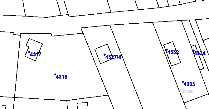 Parcela st. 4327/4 v KÚ Bystrc, Katastrální mapa