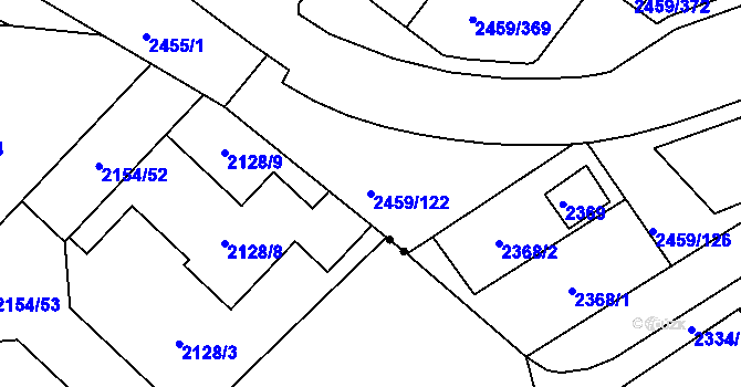 Parcela st. 2459/122 v KÚ Bystrc, Katastrální mapa