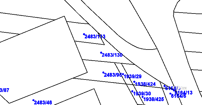 Parcela st. 2483/130 v KÚ Bystrc, Katastrální mapa