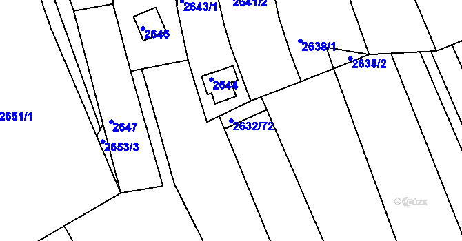 Parcela st. 2632/72 v KÚ Bystrc, Katastrální mapa