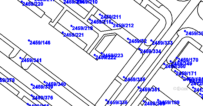 Parcela st. 2459/223 v KÚ Bystrc, Katastrální mapa