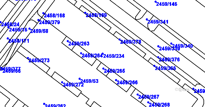 Parcela st. 2459/234 v KÚ Bystrc, Katastrální mapa