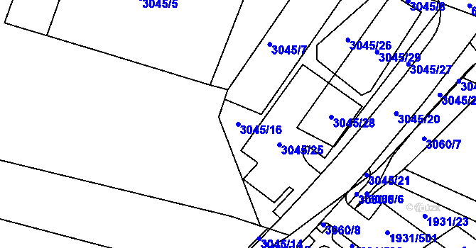 Parcela st. 3045/16 v KÚ Bystrc, Katastrální mapa