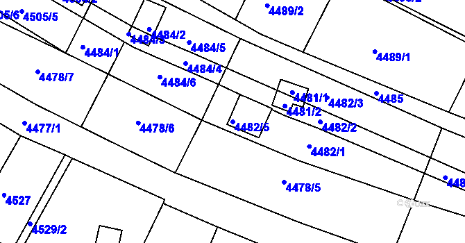 Parcela st. 4482/5 v KÚ Bystrc, Katastrální mapa