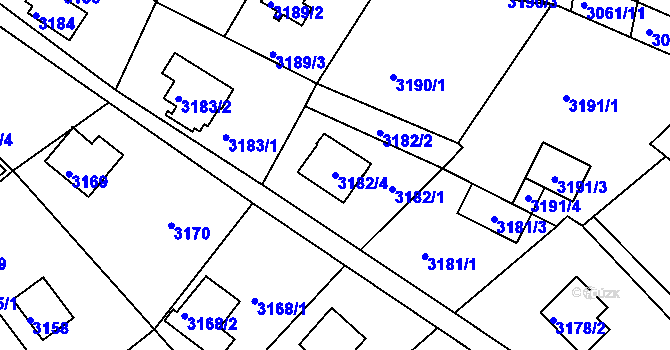 Parcela st. 3182/4 v KÚ Bystrc, Katastrální mapa