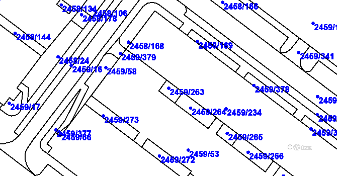 Parcela st. 2459/263 v KÚ Bystrc, Katastrální mapa