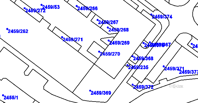 Parcela st. 2459/270 v KÚ Bystrc, Katastrální mapa