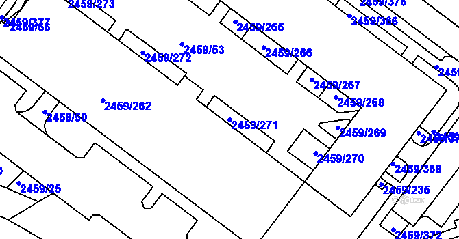 Parcela st. 2459/271 v KÚ Bystrc, Katastrální mapa