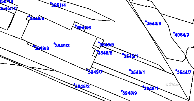 Parcela st. 3546/6 v KÚ Bystrc, Katastrální mapa
