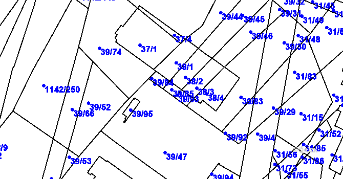 Parcela st. 39/85 v KÚ Bystrc, Katastrální mapa