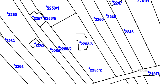Parcela st. 2253/3 v KÚ Bystrc, Katastrální mapa