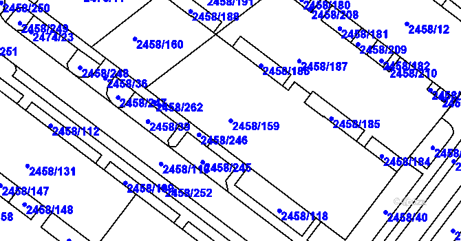 Parcela st. 2458/159 v KÚ Bystrc, Katastrální mapa