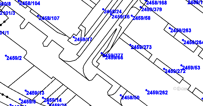 Parcela st. 2459/377 v KÚ Bystrc, Katastrální mapa
