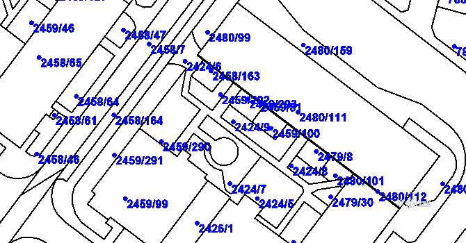 Parcela st. 2424/9 v KÚ Bystrc, Katastrální mapa