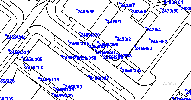 Parcela st. 2459/297 v KÚ Bystrc, Katastrální mapa