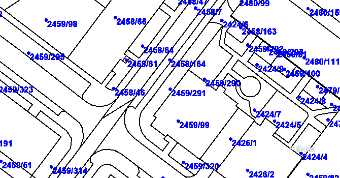 Parcela st. 2459/291 v KÚ Bystrc, Katastrální mapa