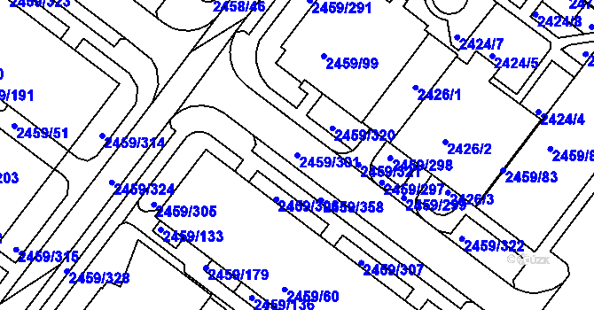 Parcela st. 2459/301 v KÚ Bystrc, Katastrální mapa