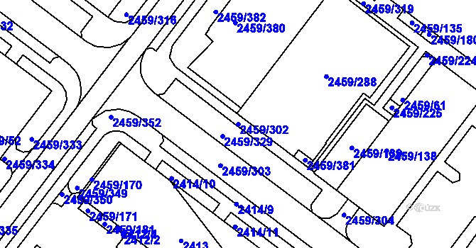 Parcela st. 2459/302 v KÚ Bystrc, Katastrální mapa