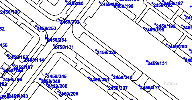 Parcela st. 2459/326 v KÚ Bystrc, Katastrální mapa