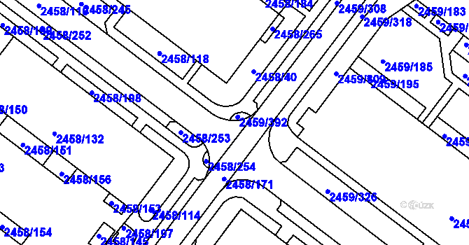 Parcela st. 2459/356 v KÚ Bystrc, Katastrální mapa