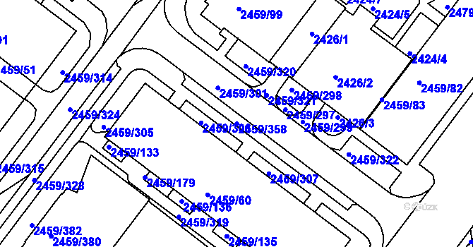 Parcela st. 2459/358 v KÚ Bystrc, Katastrální mapa
