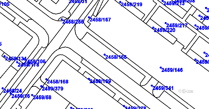 Parcela st. 2458/166 v KÚ Bystrc, Katastrální mapa