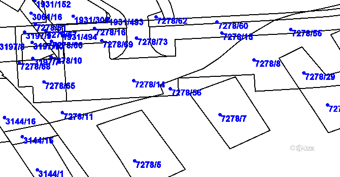 Parcela st. 7278/56 v KÚ Bystrc, Katastrální mapa