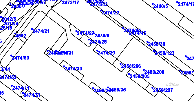 Parcela st. 2474/29 v KÚ Bystrc, Katastrální mapa