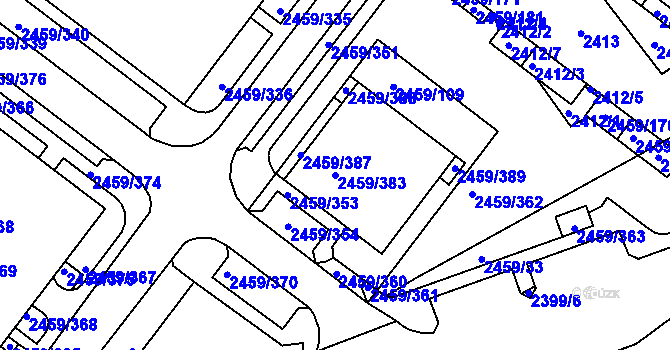 Parcela st. 2459/383 v KÚ Bystrc, Katastrální mapa