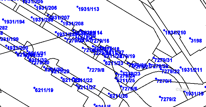 Parcela st. 6211/24 v KÚ Bystrc, Katastrální mapa