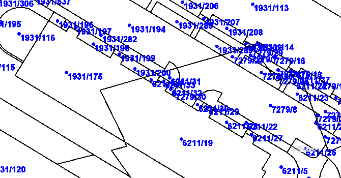 Parcela st. 6211/32 v KÚ Bystrc, Katastrální mapa
