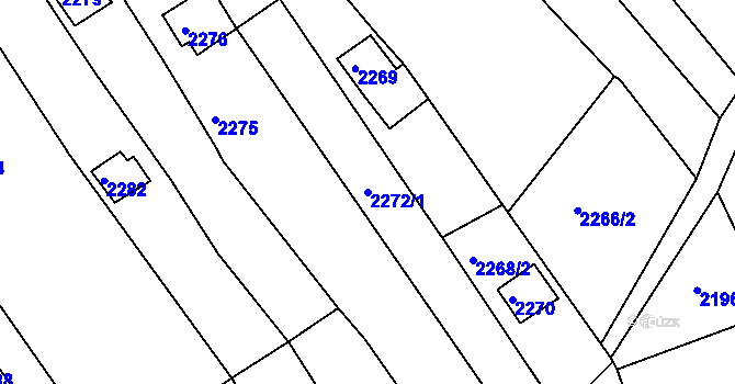 Parcela st. 2272/1 v KÚ Bystrc, Katastrální mapa