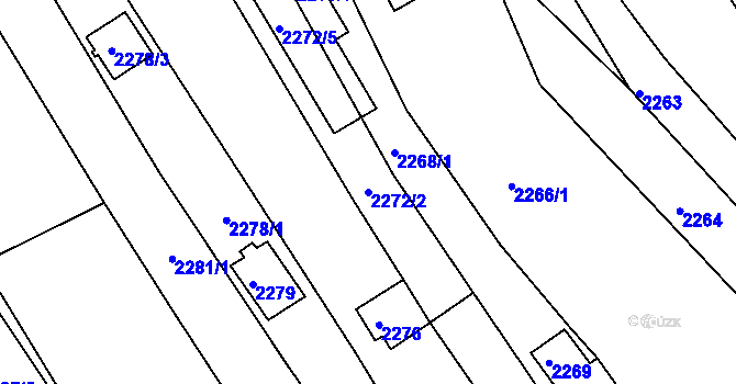 Parcela st. 2272/2 v KÚ Bystrc, Katastrální mapa