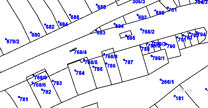 Parcela st. 768/8 v KÚ Bystrc, Katastrální mapa