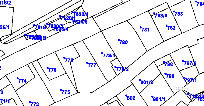 Parcela st. 779/1 v KÚ Bystrc, Katastrální mapa