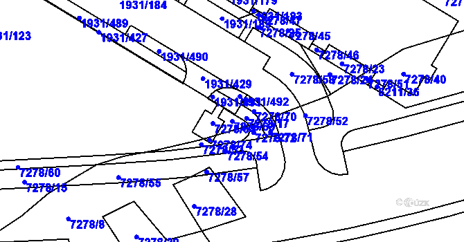 Parcela st. 7278/63 v KÚ Bystrc, Katastrální mapa