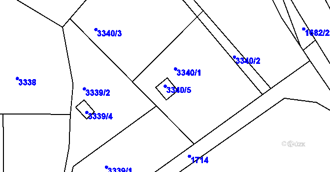 Parcela st. 3340/5 v KÚ Bystrc, Katastrální mapa