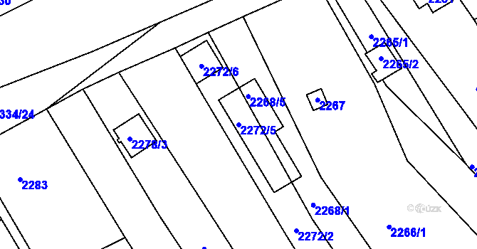 Parcela st. 2272/5 v KÚ Bystrc, Katastrální mapa