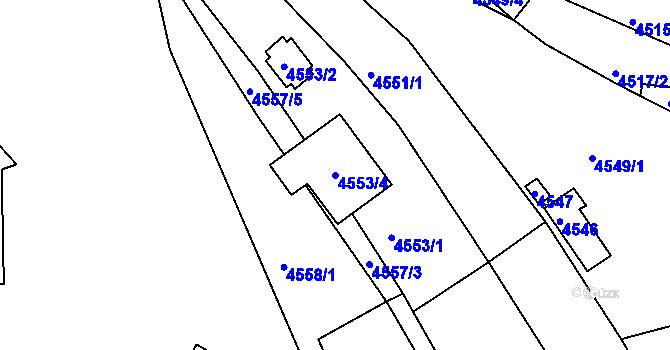 Parcela st. 4553/4 v KÚ Bystrc, Katastrální mapa