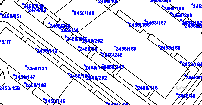 Parcela st. 2458/246 v KÚ Bystrc, Katastrální mapa