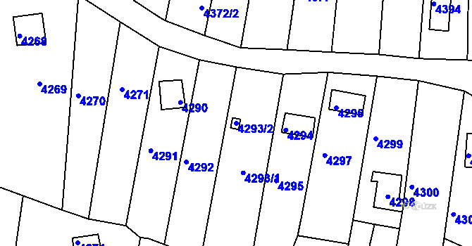Parcela st. 4293/2 v KÚ Bystrc, Katastrální mapa