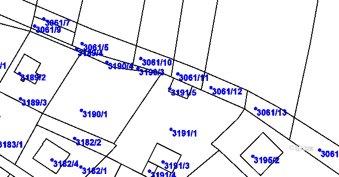 Parcela st. 3191/5 v KÚ Bystrc, Katastrální mapa