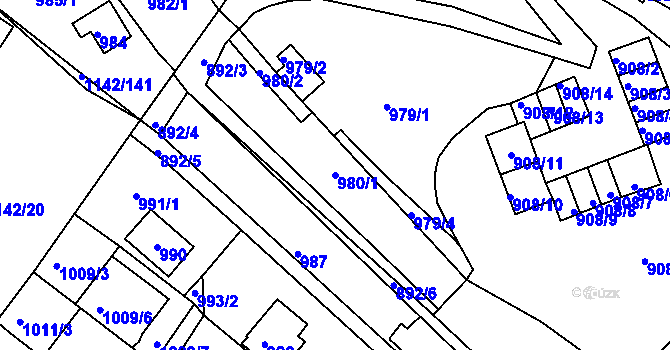 Parcela st. 980/1 v KÚ Bystrc, Katastrální mapa