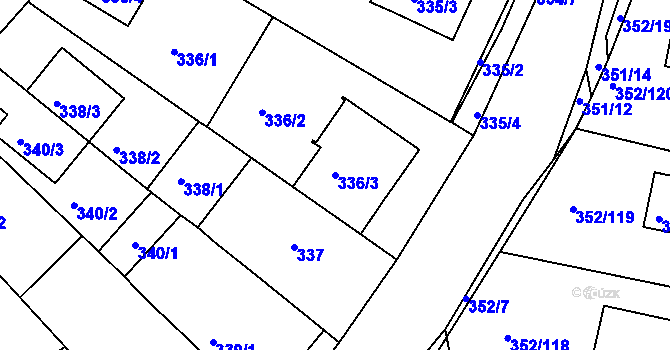Parcela st. 336/3 v KÚ Kníničky, Katastrální mapa