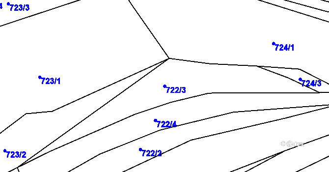 Parcela st. 722/3 v KÚ Kníničky, Katastrální mapa