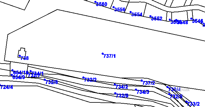 Parcela st. 737/1 v KÚ Kníničky, Katastrální mapa