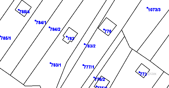 Parcela st. 783/2 v KÚ Kníničky, Katastrální mapa