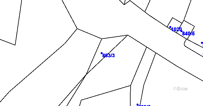 Parcela st. 863/3 v KÚ Kníničky, Katastrální mapa