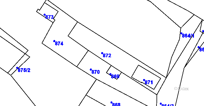 Parcela st. 872 v KÚ Kníničky, Katastrální mapa